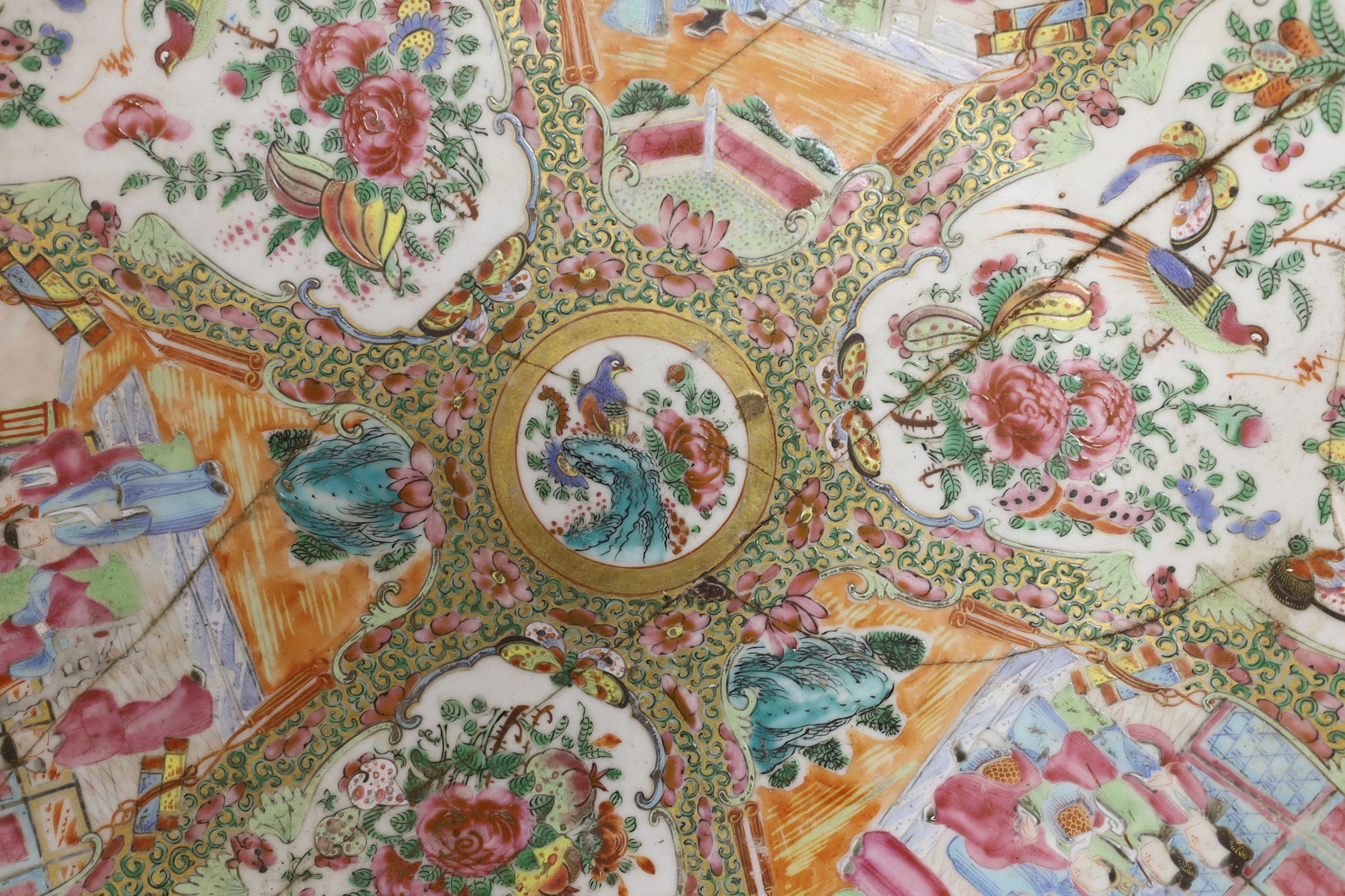 A Chinese famille charger, three vases and a plate, together with other Chinese and Japanese ceramics (13 items), Charger 48 cms diameter